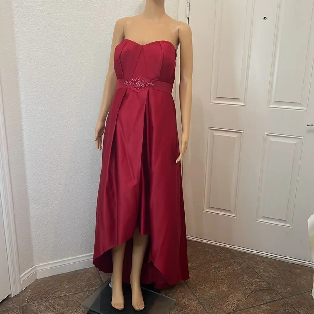 Red Wedding Dress David’s Bridal Dress Sz 20 Beaded 💯 Polyester Mother Of Bride